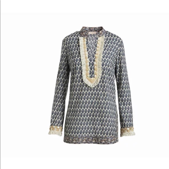 Tory Burch Embellished Tunic in Ellise Paisley - Picture 6 of 7